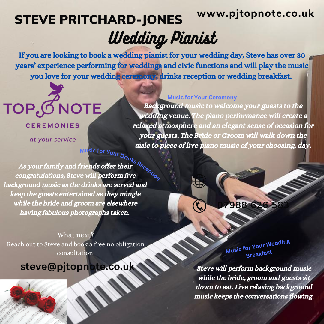 Wedding & Cocktail Pianist Blog Top Note Ceremonies with Steve